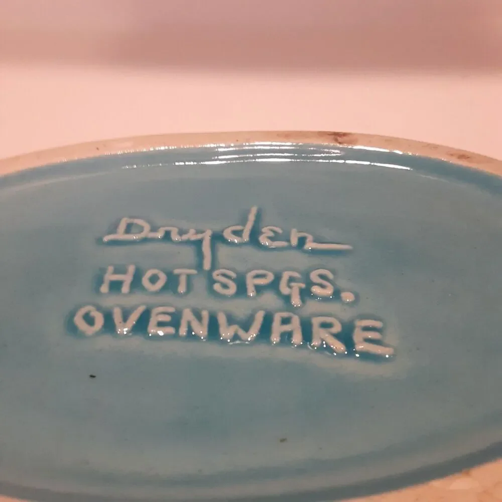 Vintage Dryden Hot Springs Ovenware Divided Dish Sea Blues